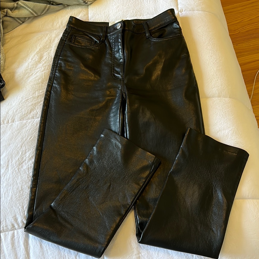 Aritzia Melina black leather pants